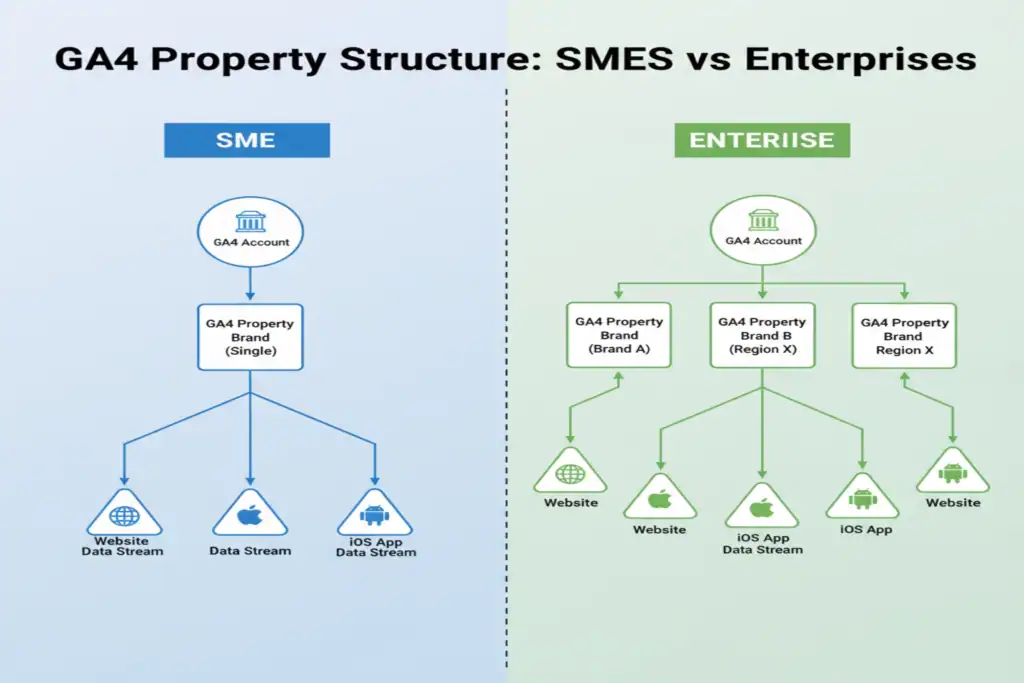 GA4 Property Structure: A Guide for SMEs vs. Enterprises